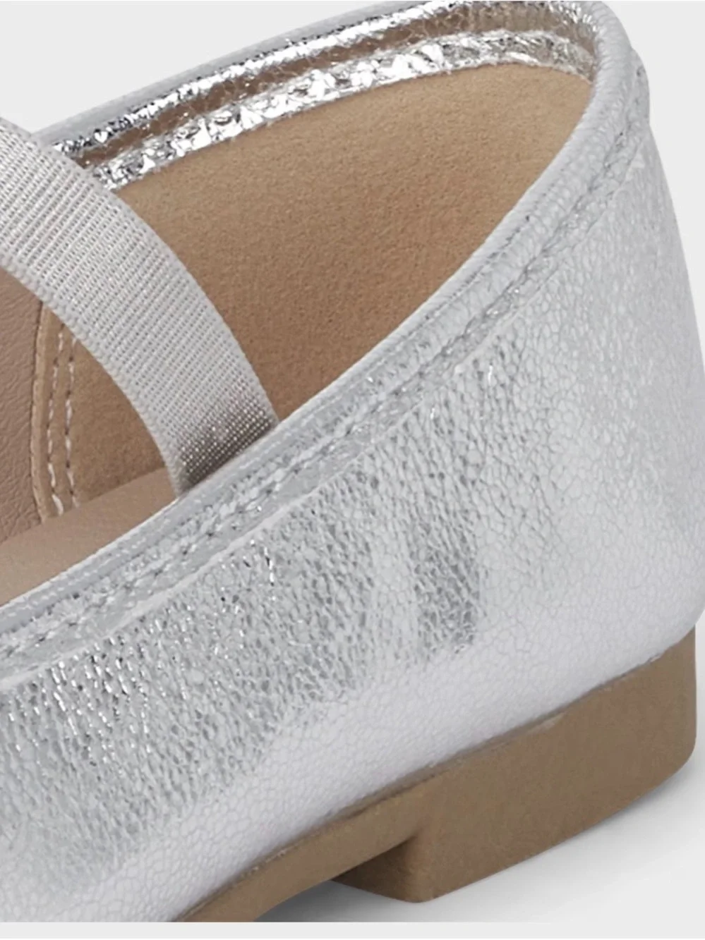 Girls Bow Ballet Flats - Metallic